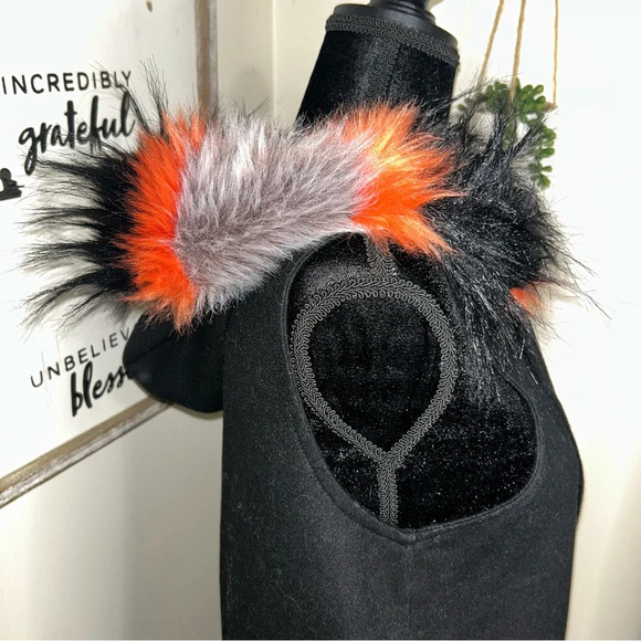 Steve Madden Faux-Fur collared Midi coat Vest XS/S - Picture 12 of 12